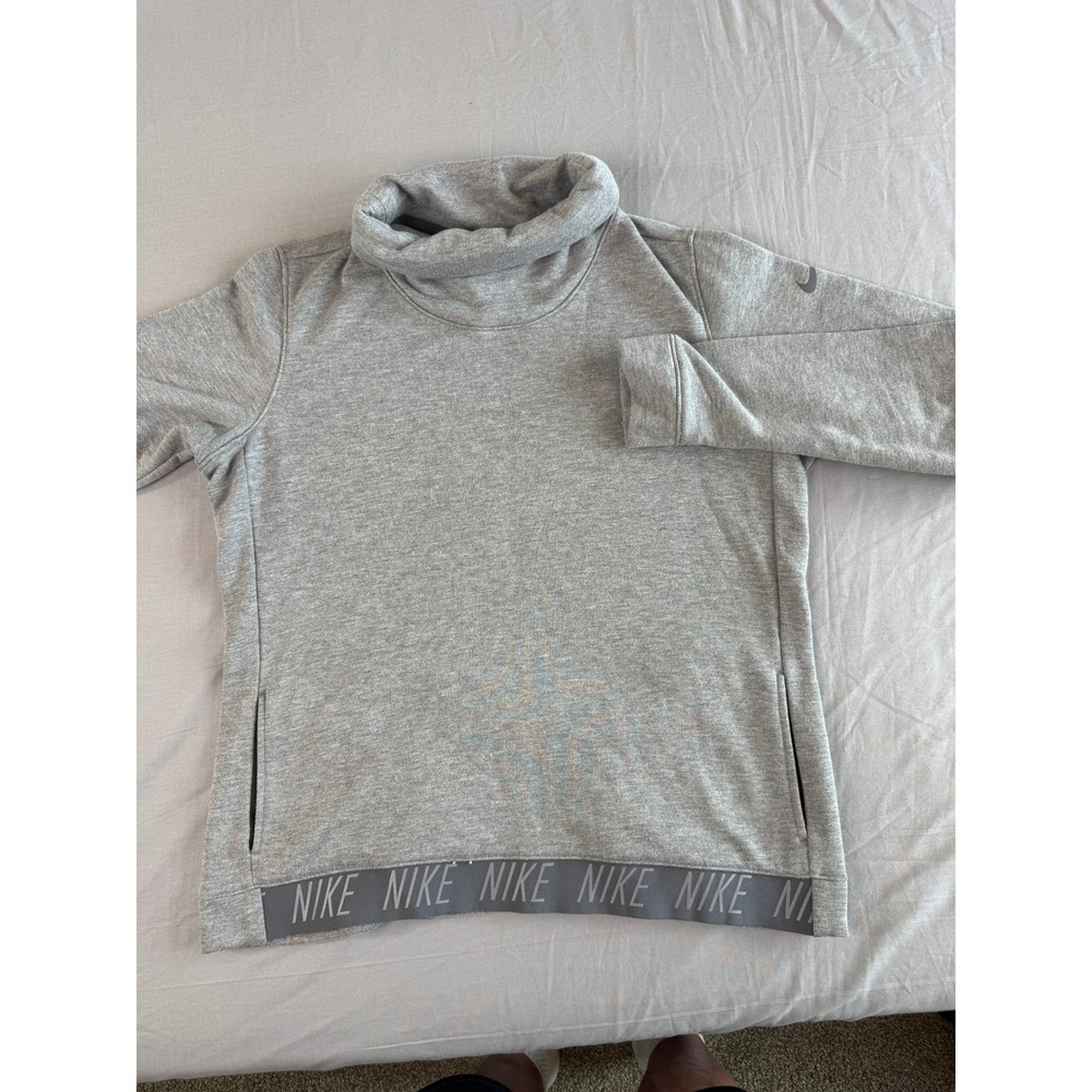 Nike Dri-FIT Sweatshirt funnel Neck Medium Womens Top with Nike Logo Band